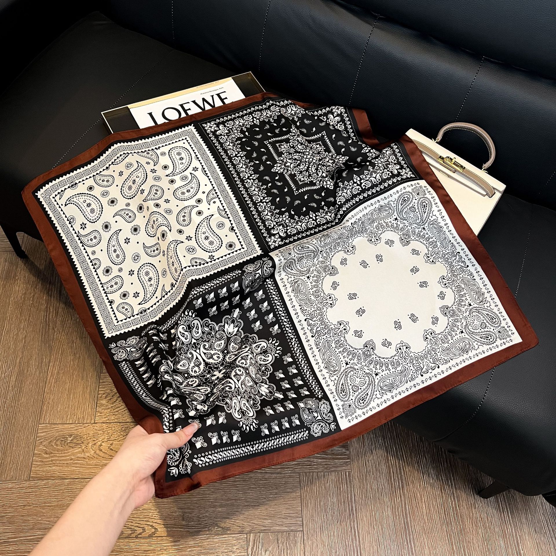Silk Neck Scarf - Luxury Square Silk-like Scarf Women Satin