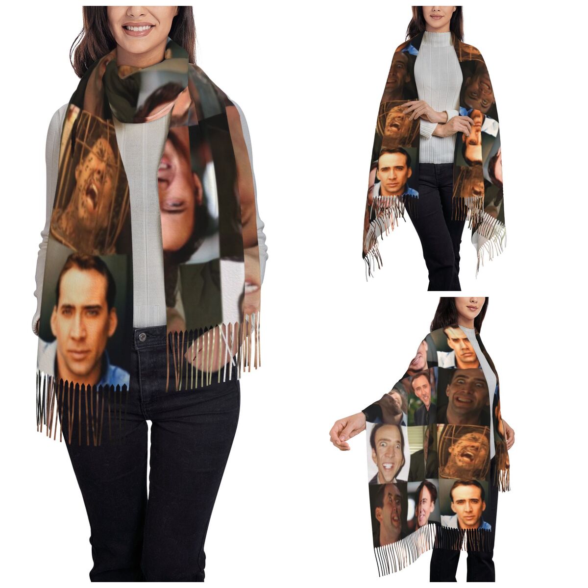 Nicolas Cage Funny Face Meme S – Pashmina Wrap Large recenzja i cena