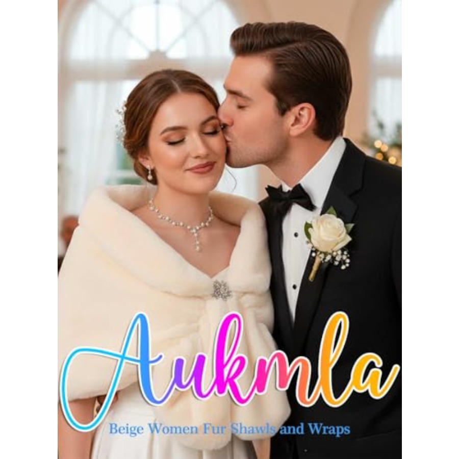Aukmla Women's Wedding Fur Wra – Stole Wedding Shawl recenzja i cena