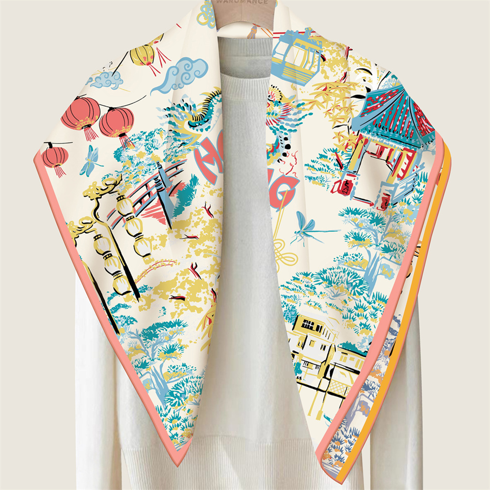 90CMTwill Silk Scarf Women Dou – Face Scarf Mask recenzja i cena