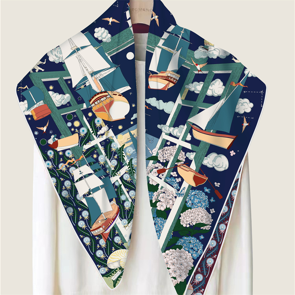 90CM Brand Silk Scarves Wraps  – Face Scarf Mask recenzja i cena