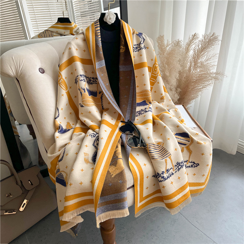 Luxury Horse Print Thick Cashm – Woven Scarf Blanket recenzja i cena