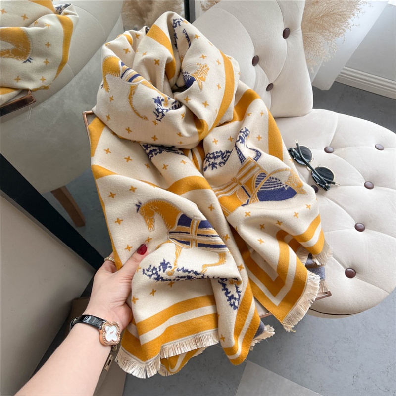 Luxury Horse Print Thick Cashm – Woven Scarf Blanket recenzja i cena