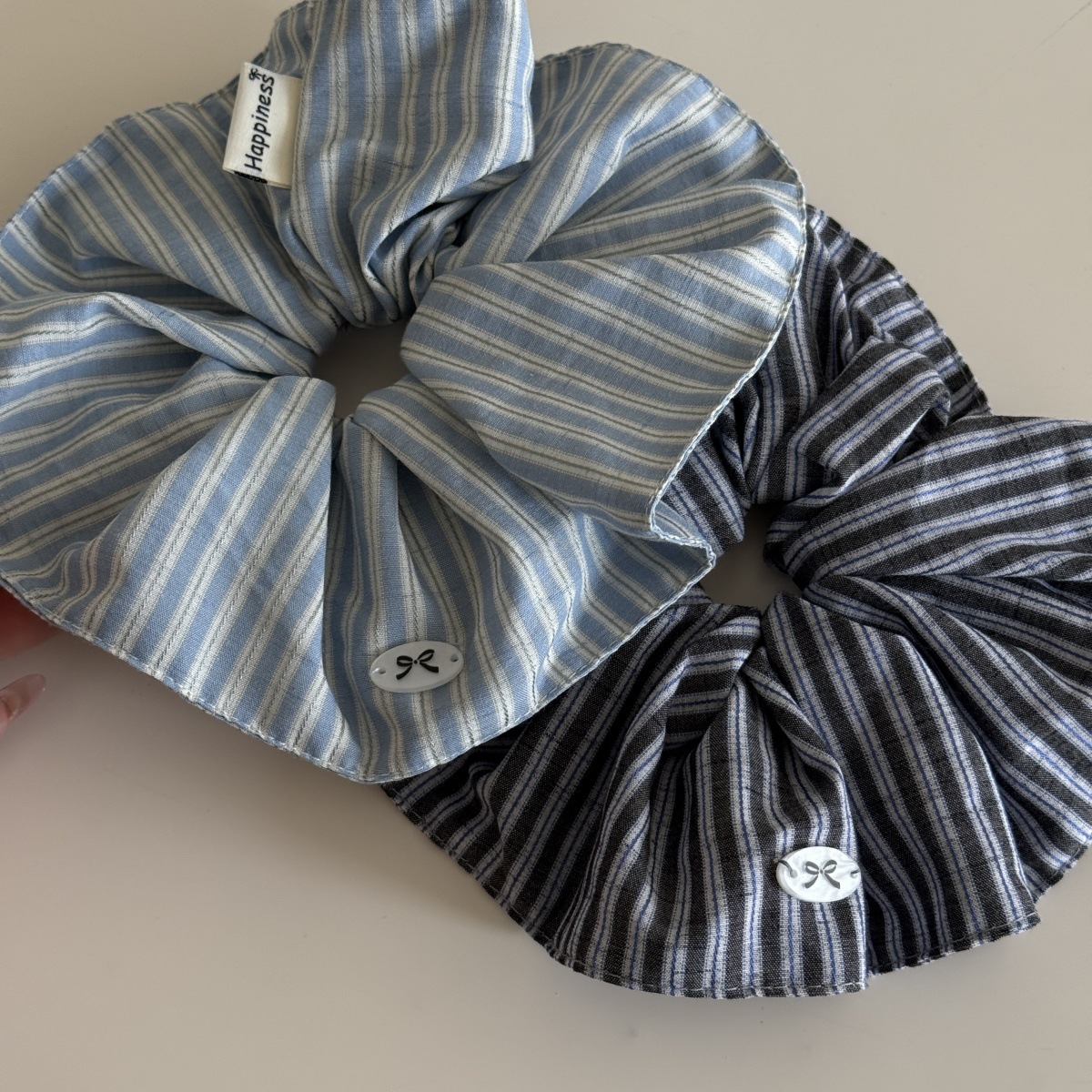 Blue Solid Color Silk Hair Ban – Silk Tie Striped recenzja i cena