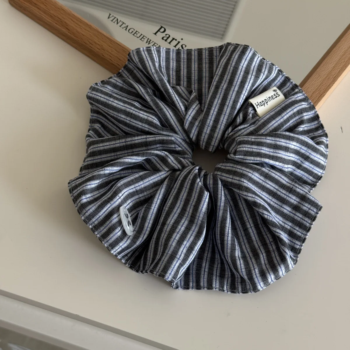 Blue Solid Color Silk Hair Ban – Silk Tie Striped recenzja i cena