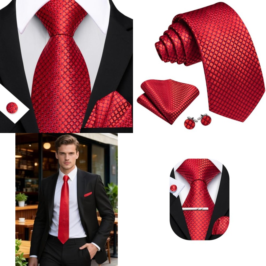 Men Plaid/Striped Ties Set Sil – Silk Tie Striped recenzja i cena