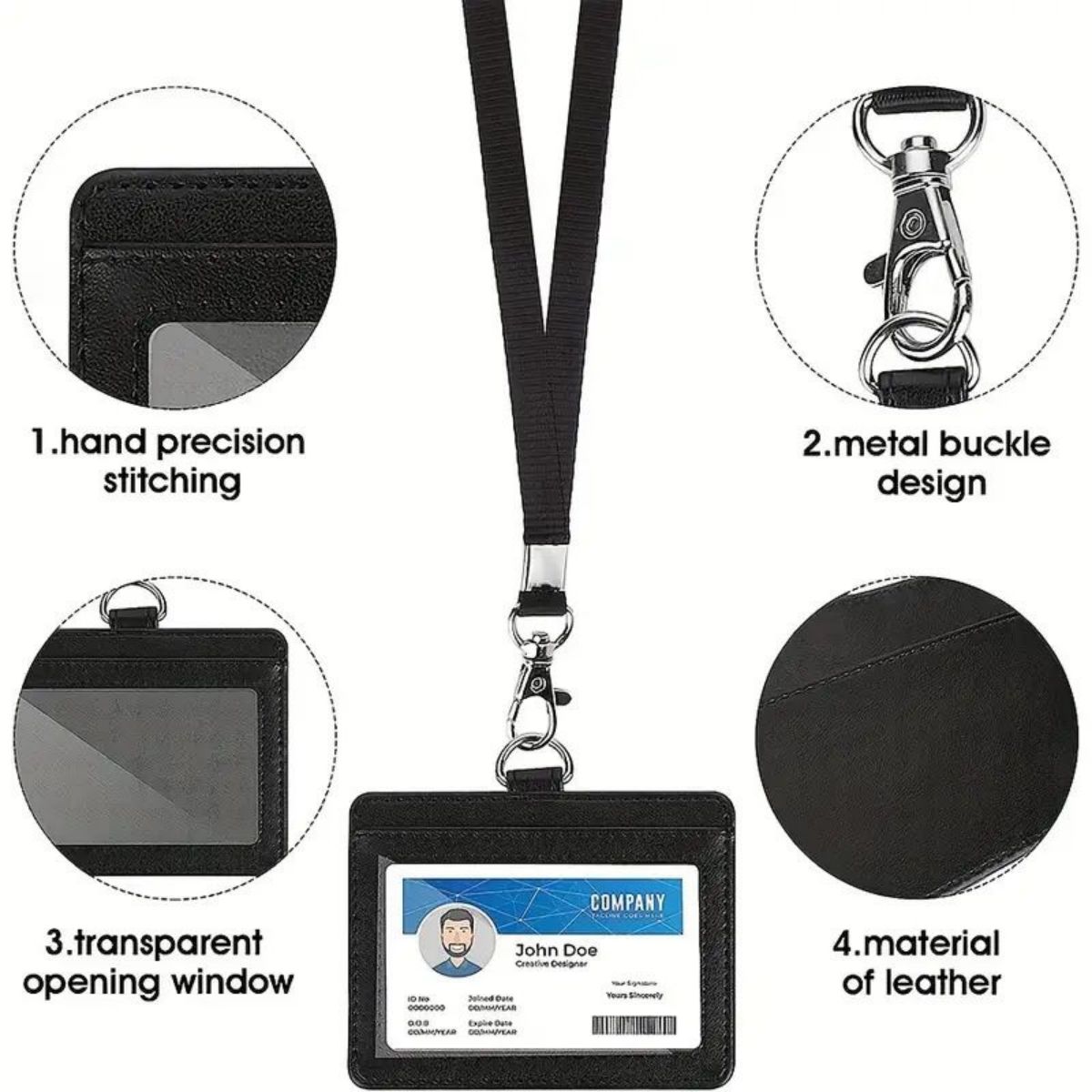 1 pc Horizontal ID badge holde – Lanyard Badge Holder recenzja i cena