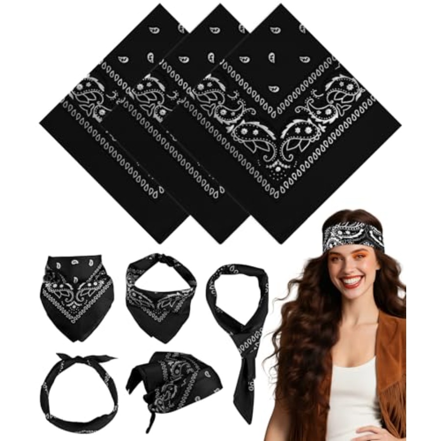 3/6/ Pack Bandanas for Women M – Handkerchief Cotton Men recenzja i cena