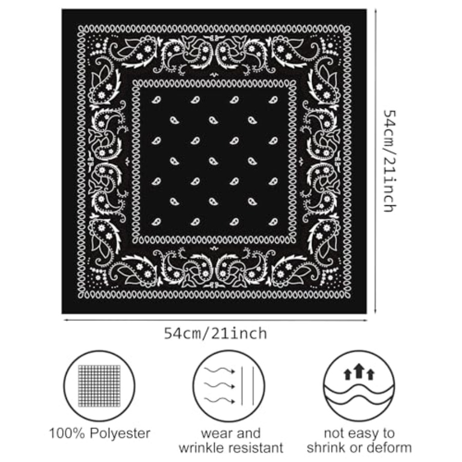3/6/ Pack Bandanas for Women M – Handkerchief Cotton Men recenzja i cena