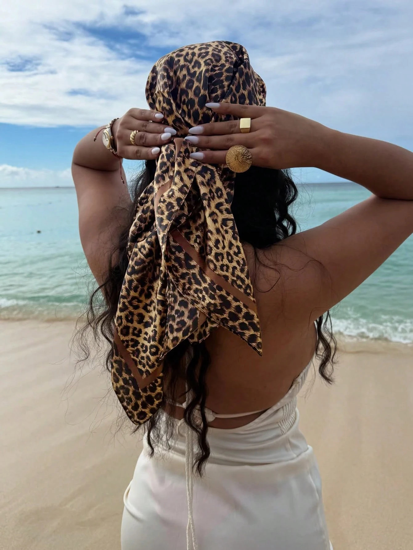90cm Leopard Print Neckerchief – Face Scarf Mask recenzja i cena