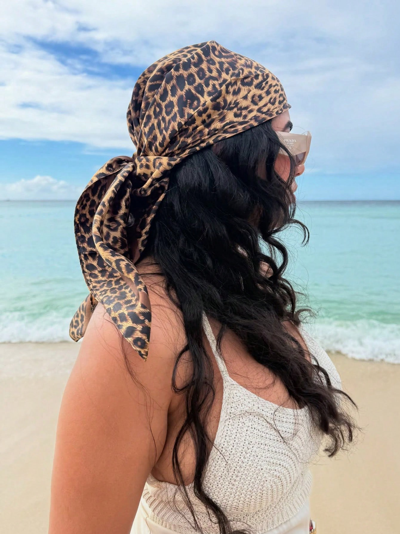 90cm Leopard Print Neckerchief – Face Scarf Mask recenzja i cena