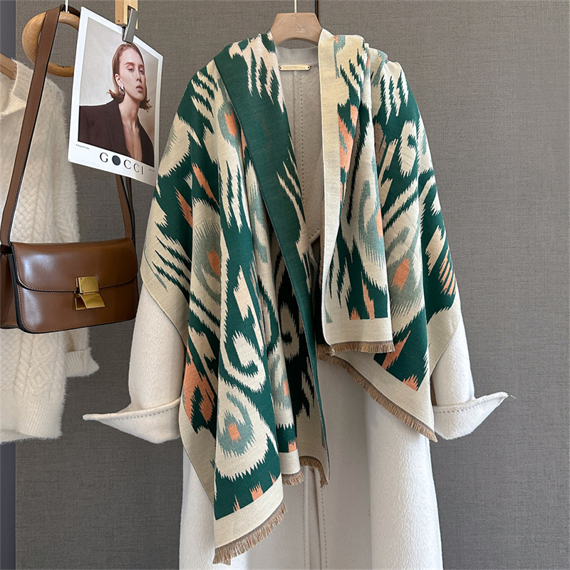 2025 Brand Warm Cashmere Ponch – Woven Scarf Blanket recenzja i cena
