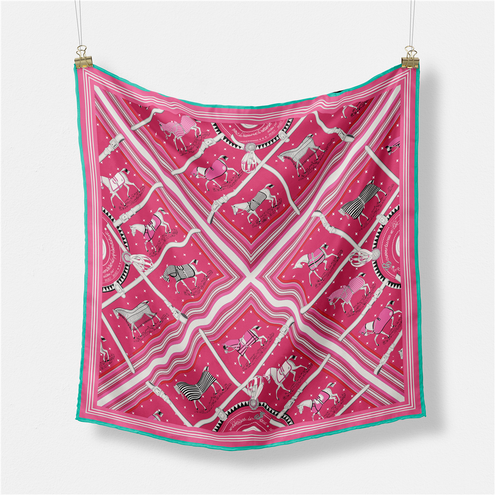 53CM Brand Small Plaid Horse P – Silk Neck Scarf recenzja i cena