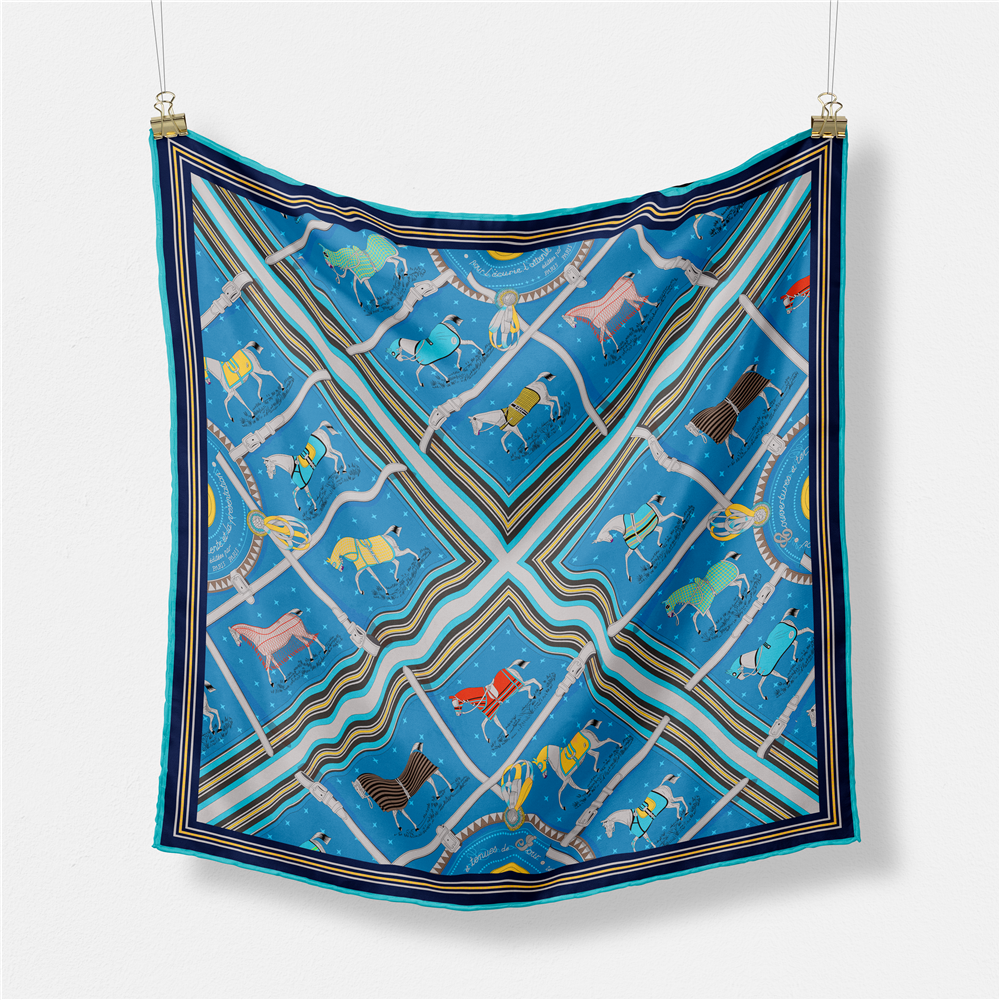 53CM Brand Small Plaid Horse P – Silk Neck Scarf recenzja i cena
