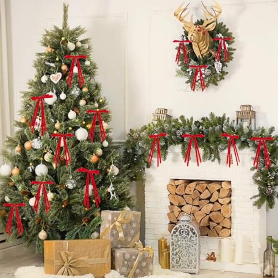 24 Pcs Christmas Bows for Tree – Bow Tie Pre Tied recenzja i cena