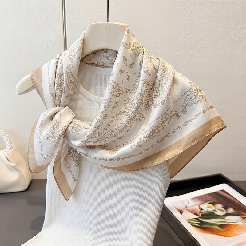Vintage Beige Paisley Print Sq – Face Scarf Mask recenzja i cena
