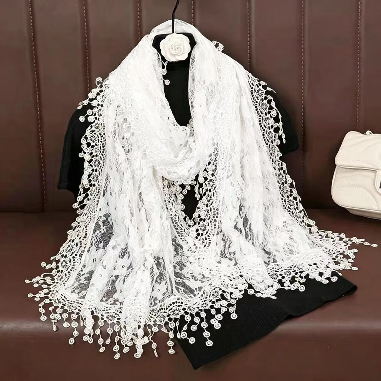 New Embroidery Lace Scarf Shaw – Stole Wedding Shawl recenzja i cena