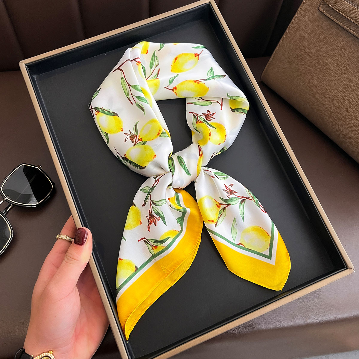 2025 New Yellow Lemon Print Sq – Face Scarf Mask recenzja i cena