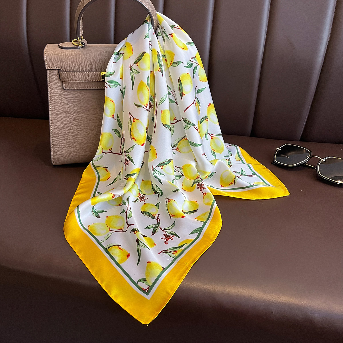 2025 New Yellow Lemon Print Sq – Face Scarf Mask recenzja i cena