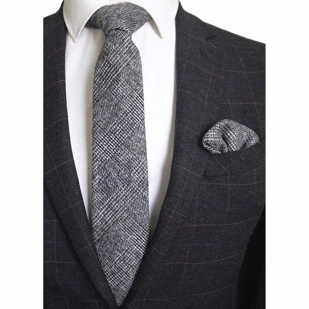 Ricnais 8cm Wool Necktie Solid – Handkerchief Cotton Men recenzja i cena