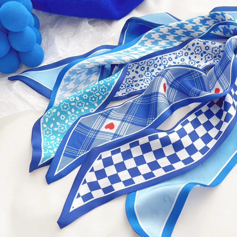Klein blue silk scarf new chec – Silk Neck Scarf recenzja i cena