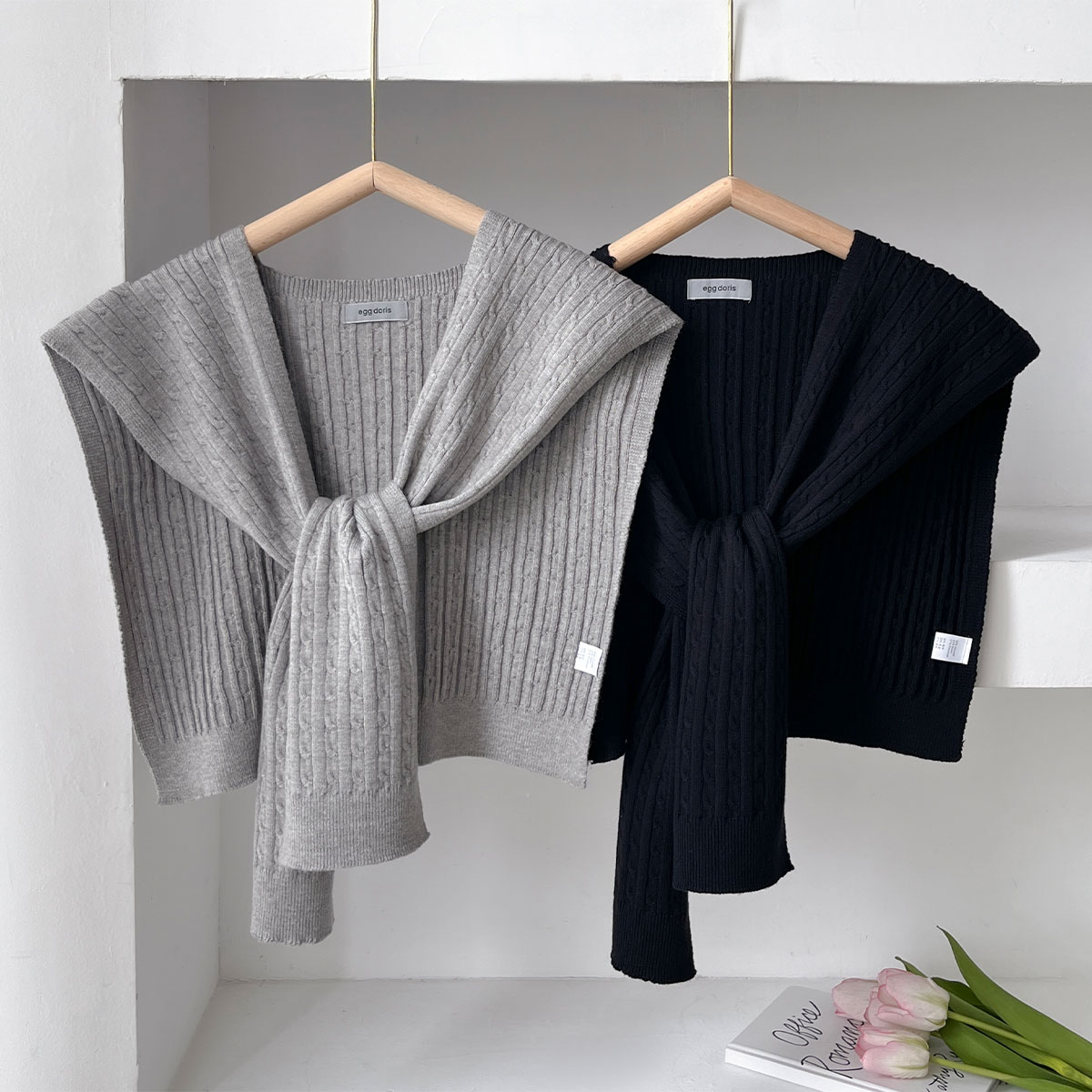 NEW Korean Autumn Knit Shawl F – Ascot Neck Scarf recenzja i cena