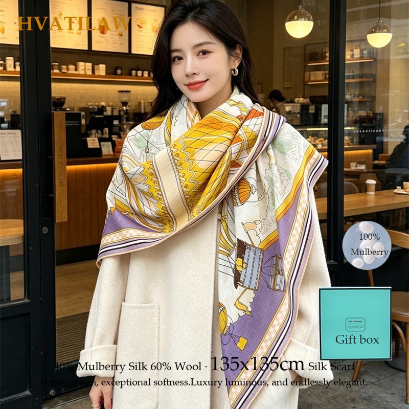Fashion 135x135cm Silk Wool Sc – Pashmina Wrap Large recenzja i cena