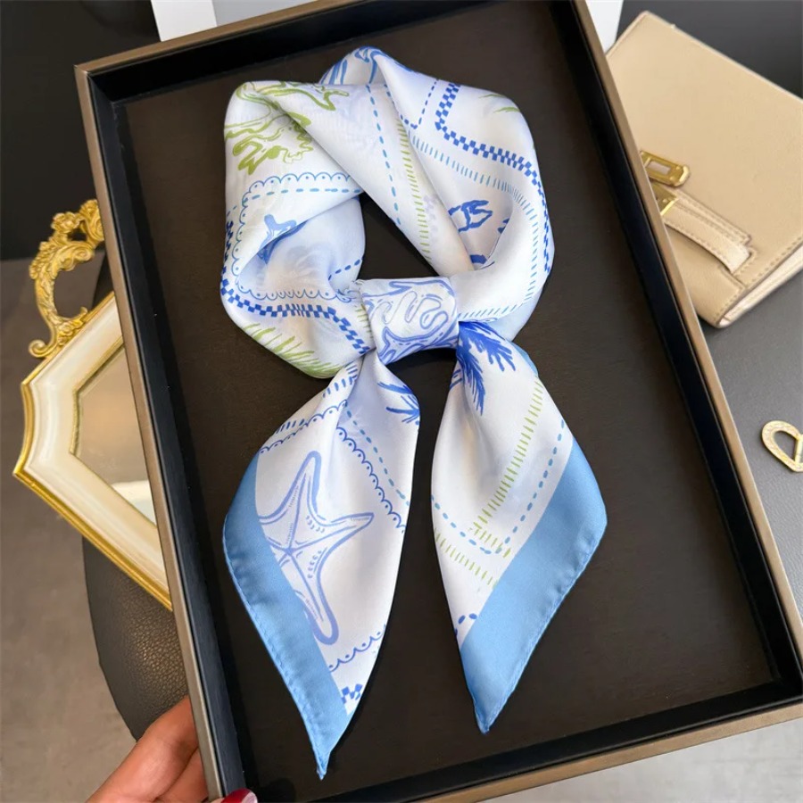 Blue Print Silk Square Scarf W – Bandana Cotton recenzja i cena